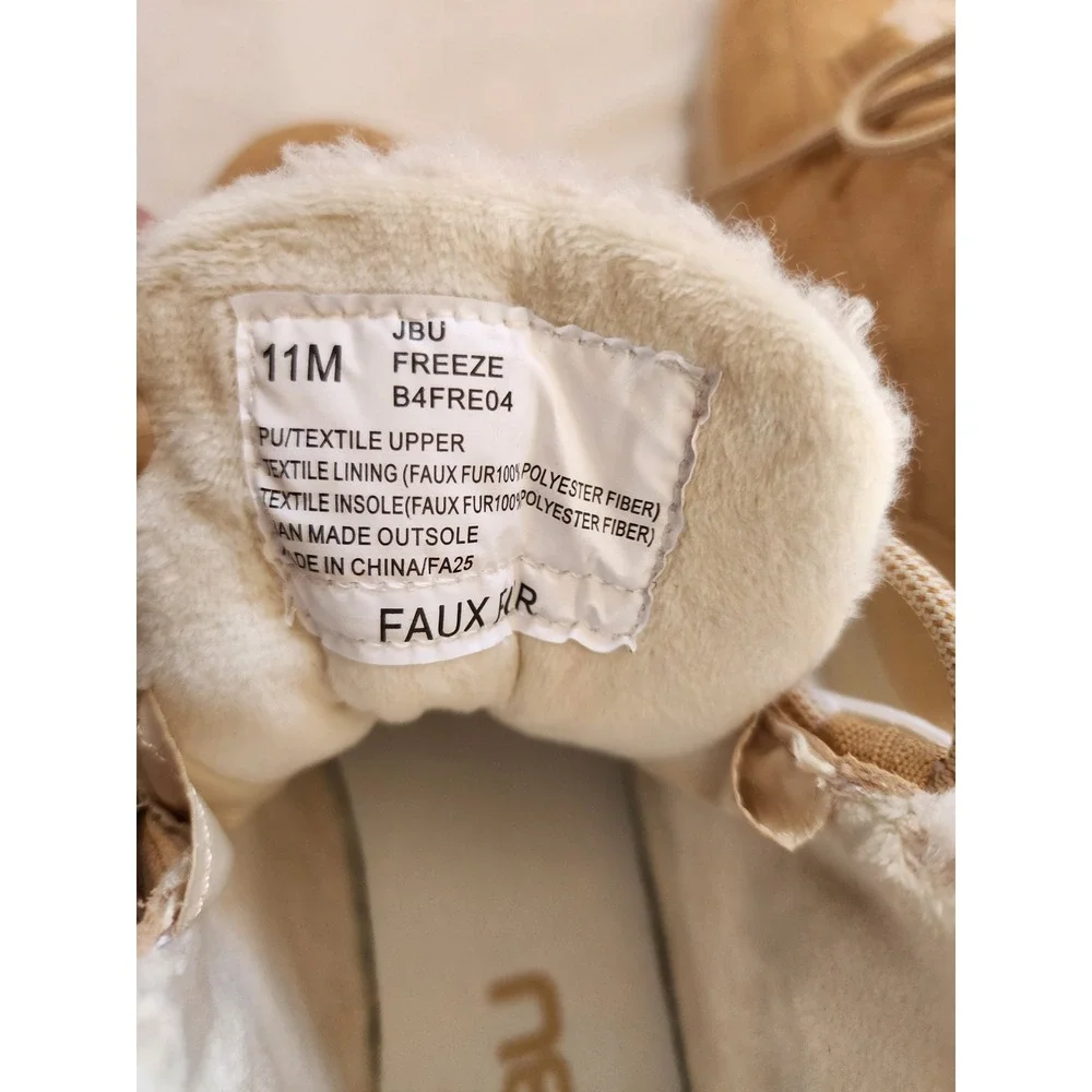 JBU by Jambu Freeze Tan Faux Fur Lined Winter Boots Womens 11 New All Terra Lace